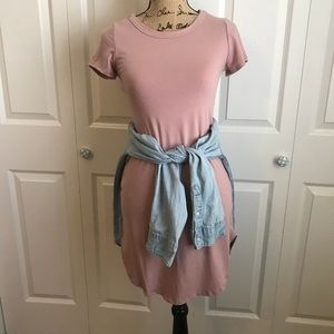 heart & hips subtle pink tshirt dress